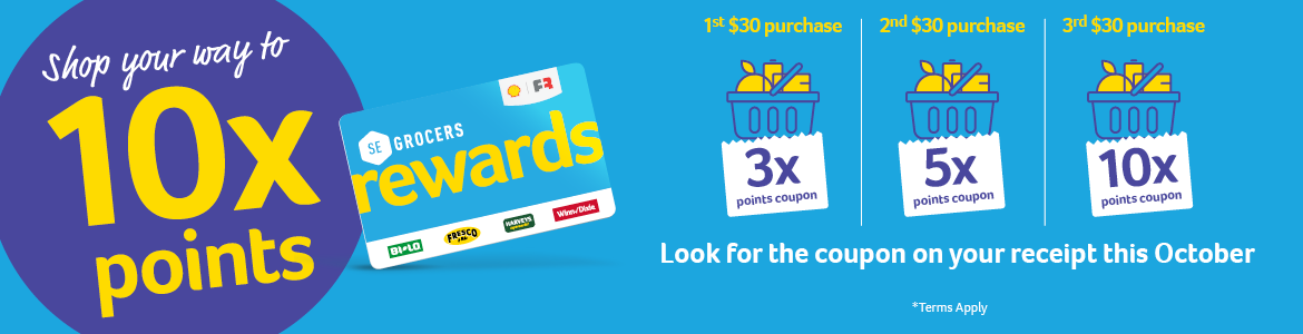 Shop your way to 10x points 0 Look foer the coupon on your receipt this october.